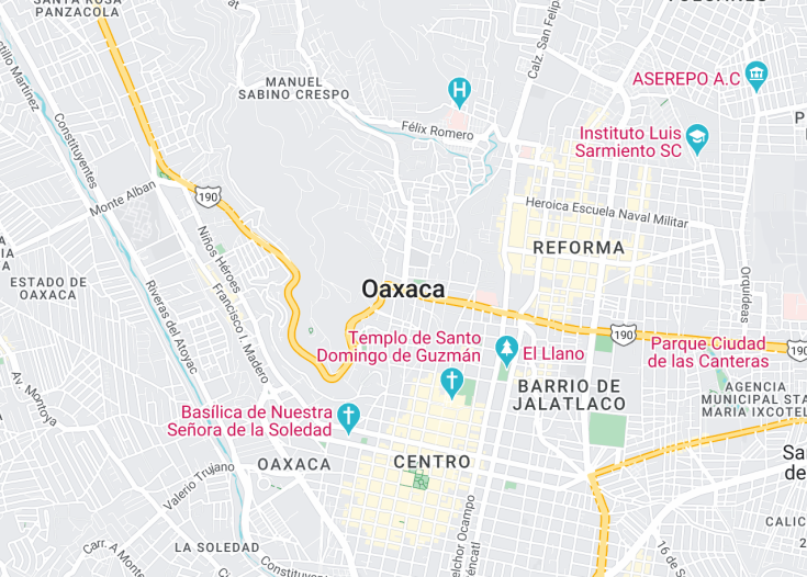 Map of Oaxaca, Mexico