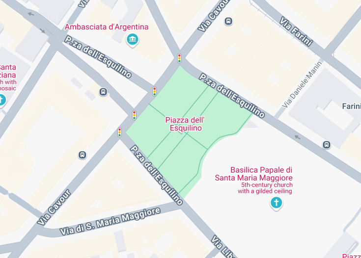 Map of Obelisk at piazza dell’Esquilino, Rome