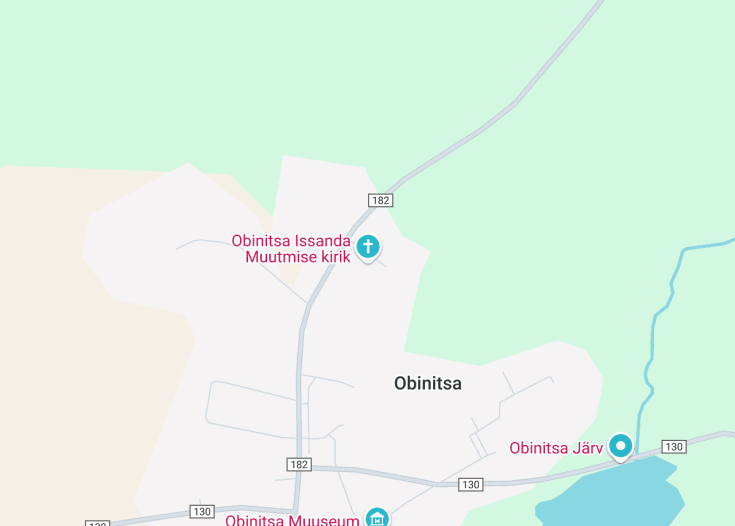 Map of Obinitsa Church of Transfiguration of our Lord, Obinitsa