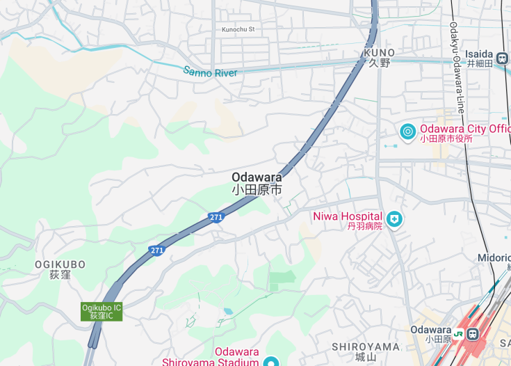 Map of Odawara, Japan