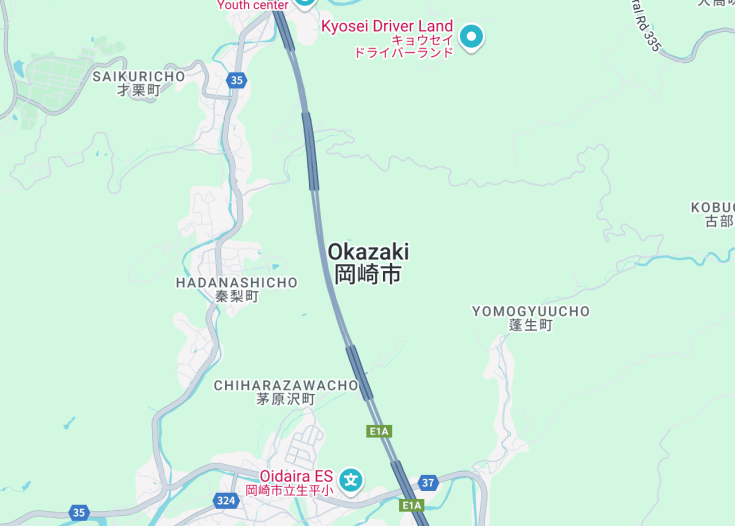 Map of Okazaki, Japan