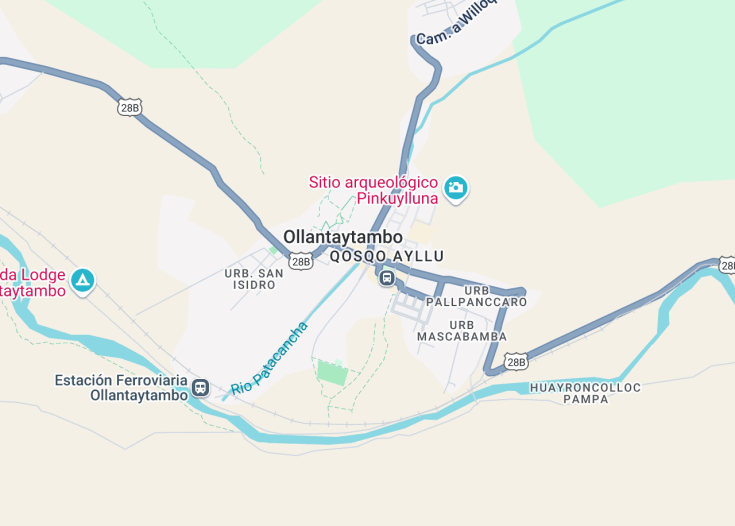 Map of Ollantaytambo, Peru