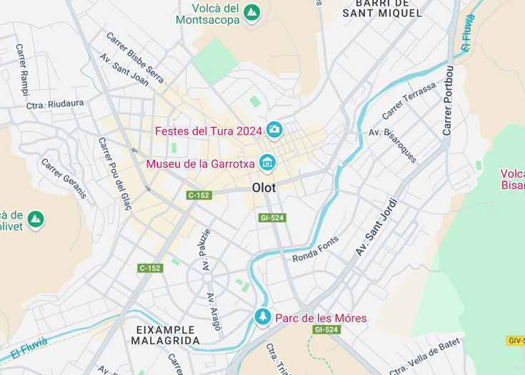 Map of Olot, Spain