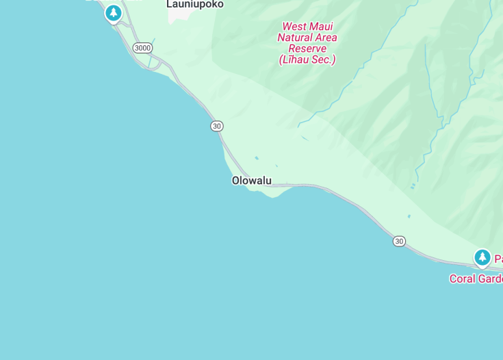 Map of Olowalu, Hawaii (USA)