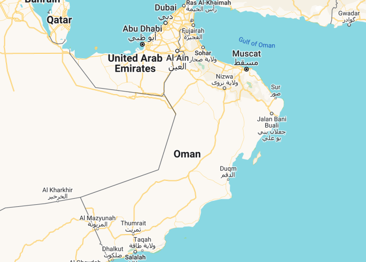 Map of Oman, 