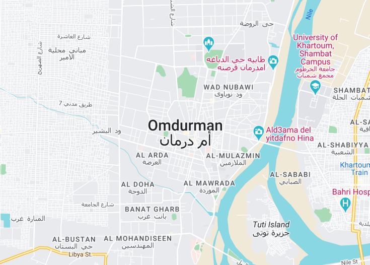 Map of Omdurman, Sudan