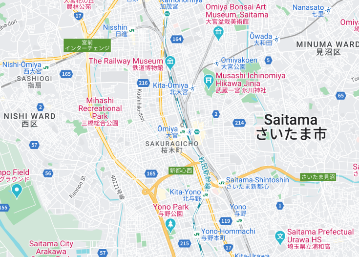 Map of Omiya, Japan