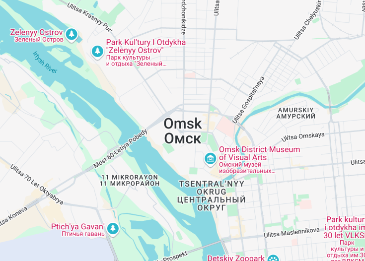 Map of Omsk, Russia