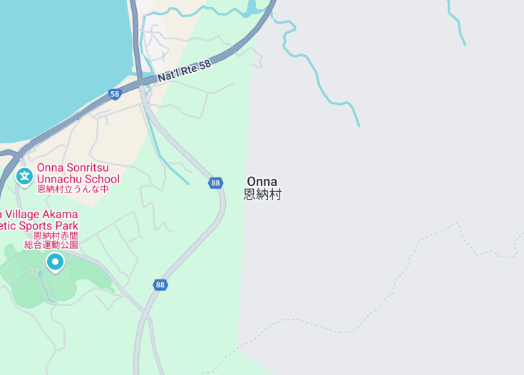 Map of Onna, Japan