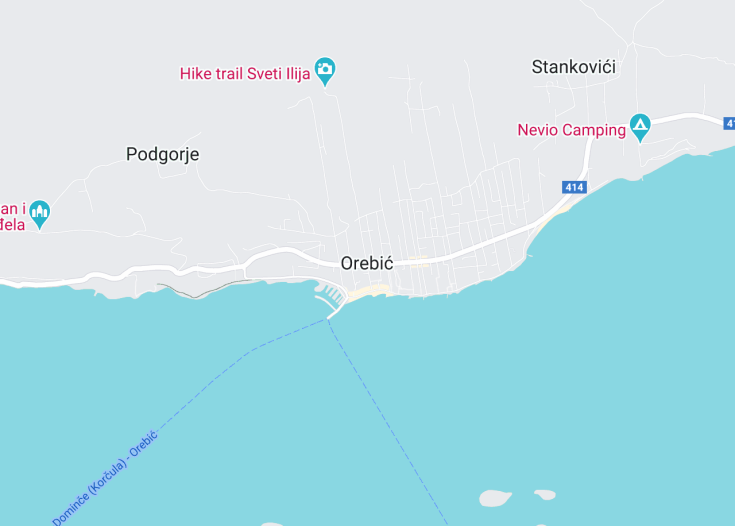 Map of Orebic, Croatia