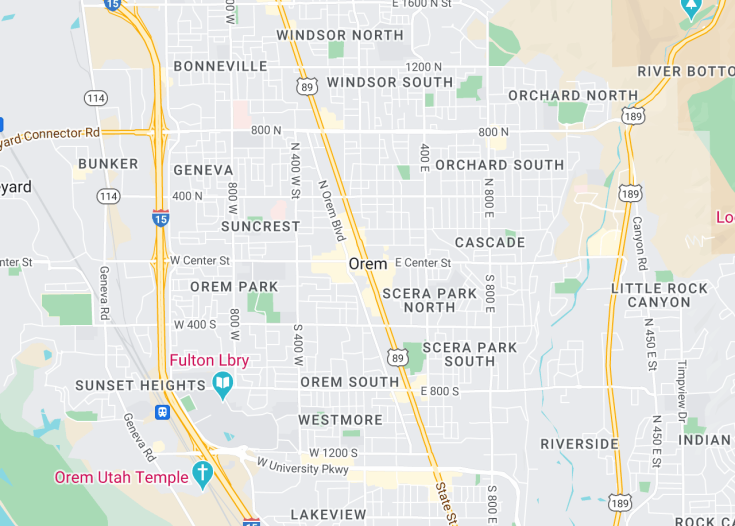 Map of Orem, Utah (USA)