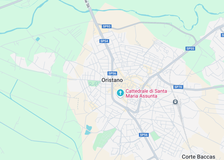 Map of Oristano, Italy