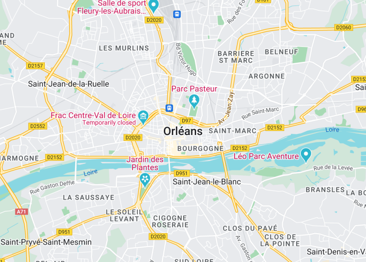 Map of Orléans, France