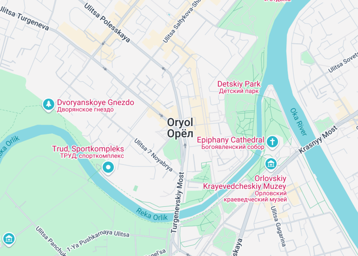 Map of Oryol, Russia