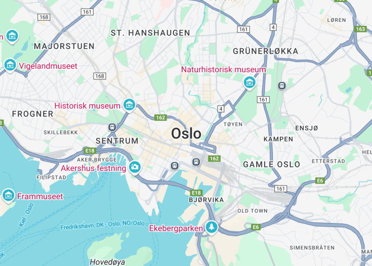 Map of Oslo, Norway