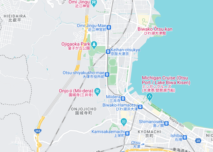 Map of Otsu, Japan