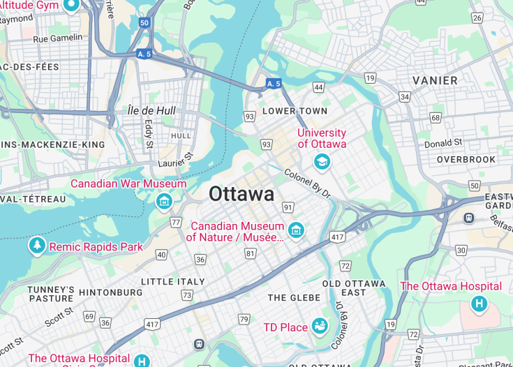 Map of Ottawa, Canada