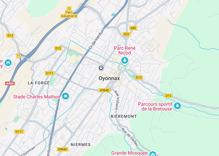 Map of Oyonnax, France