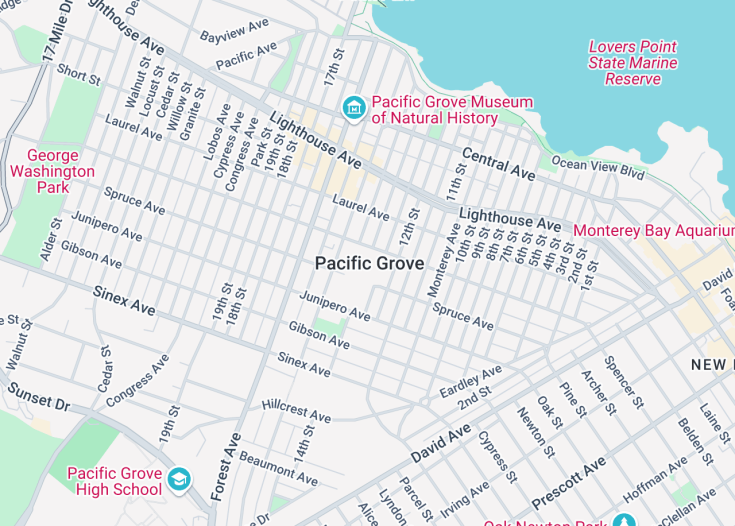 Map of Pacific Grove, California (USA)