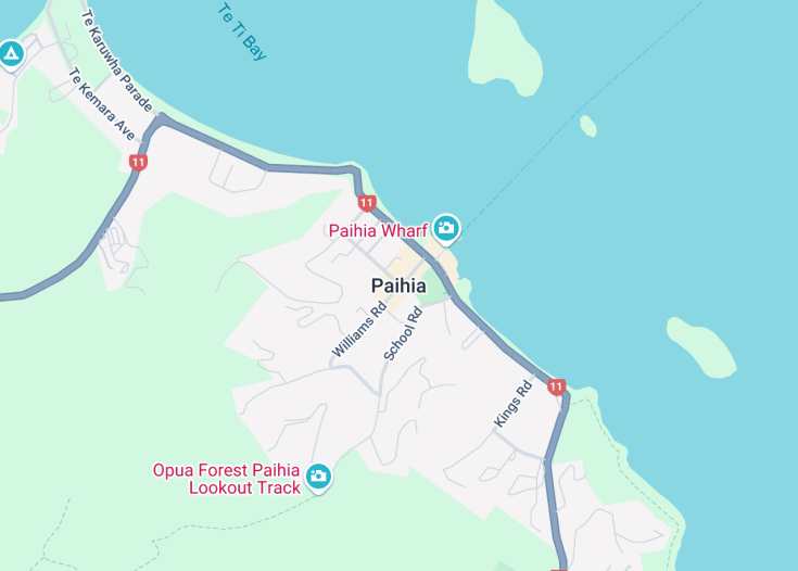 Map of Paihia, New Zealand