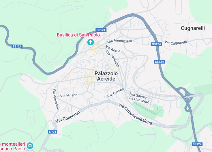 Map of Palazzolo Acreide, Italy