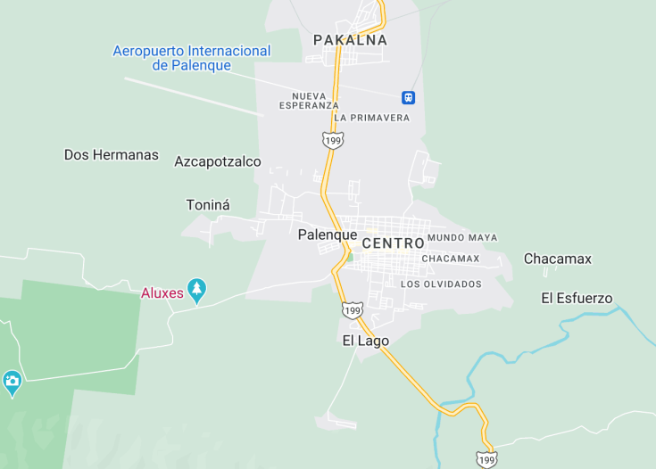 Map of Palenque, Mexico