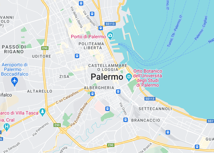 Map of Palermo, Italy