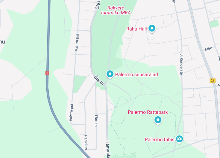 Map of Palermo suusarajad, Rakvere