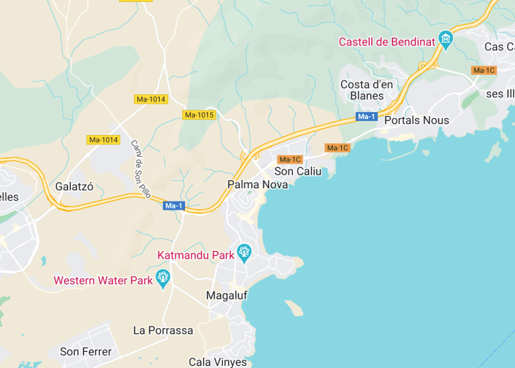 Map of Palma Nova, Mallorca (Balearic Islands, Spain)