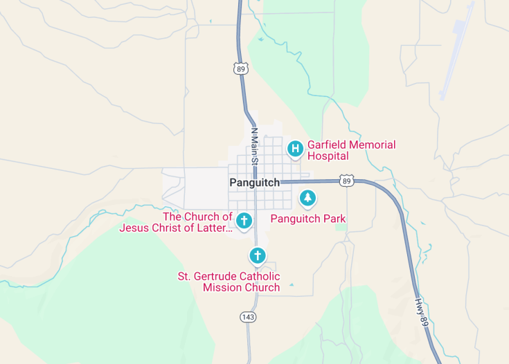 Map of Panguitch, Utah (USA)