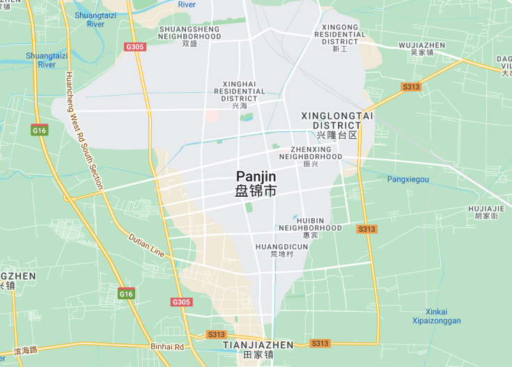 Map of Panjin, China