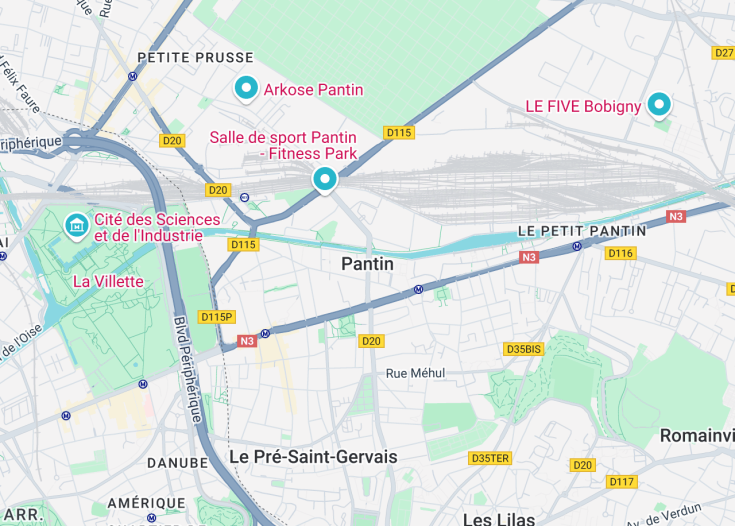 Map of Pantin, France