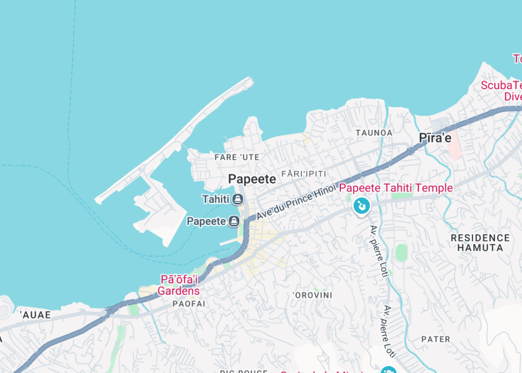 Map of Papeete, French Polynesia (France)