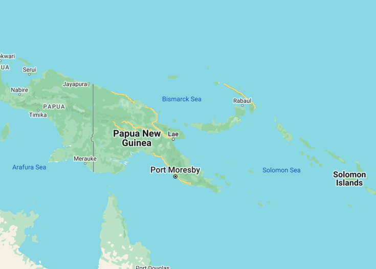 Map of Papua New Guinea, 