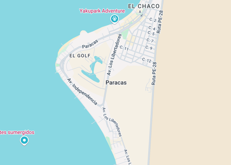 Map of Paracas, Peru