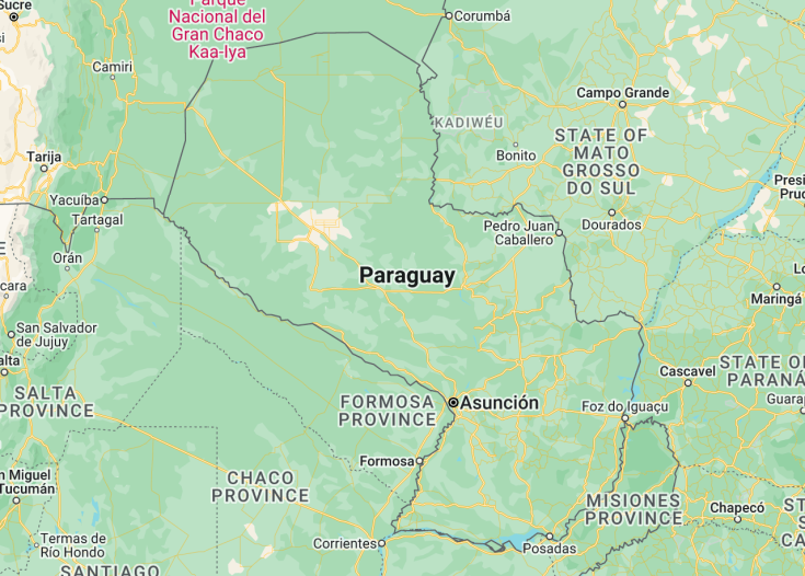 Map of Paraguay, 