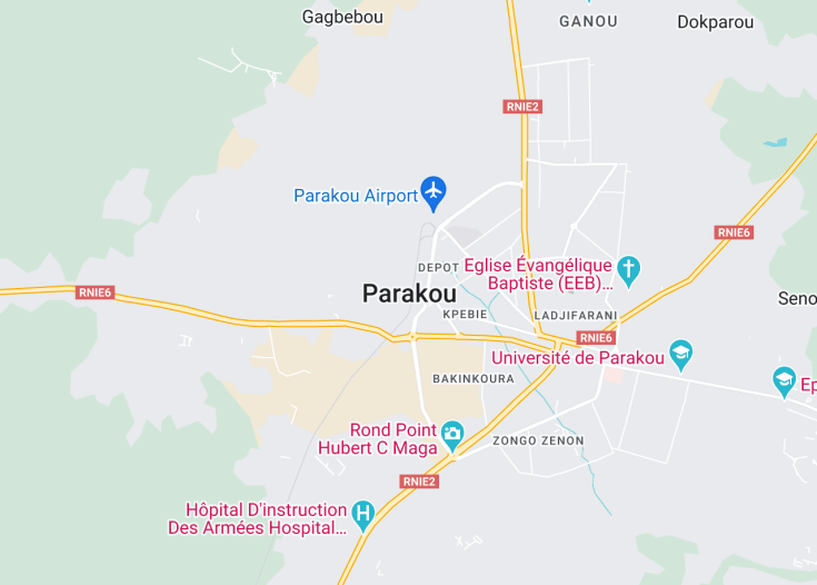 Map of Parakou, Benin