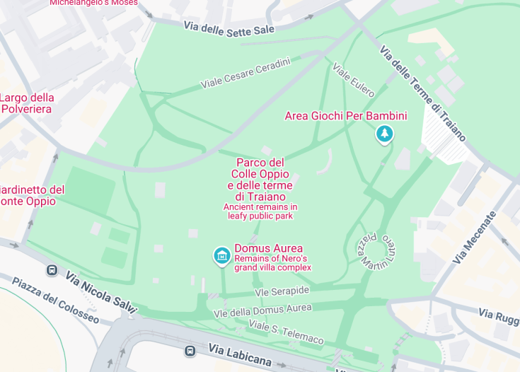 Map of Parco di Colle Oppio – Parco di Traiano, Rome