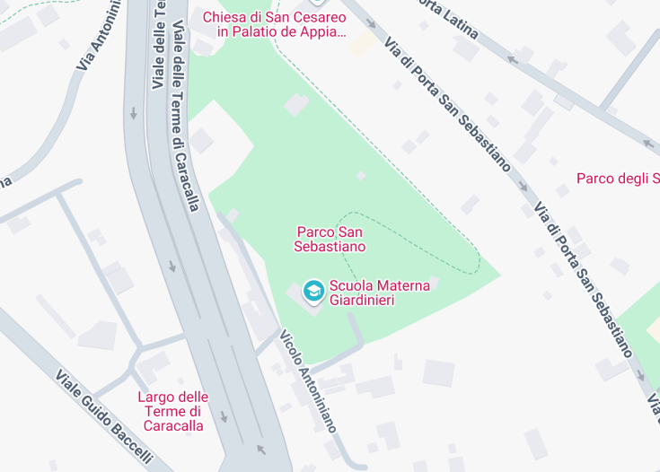 Map of Parco di San Sebastiano, Rome