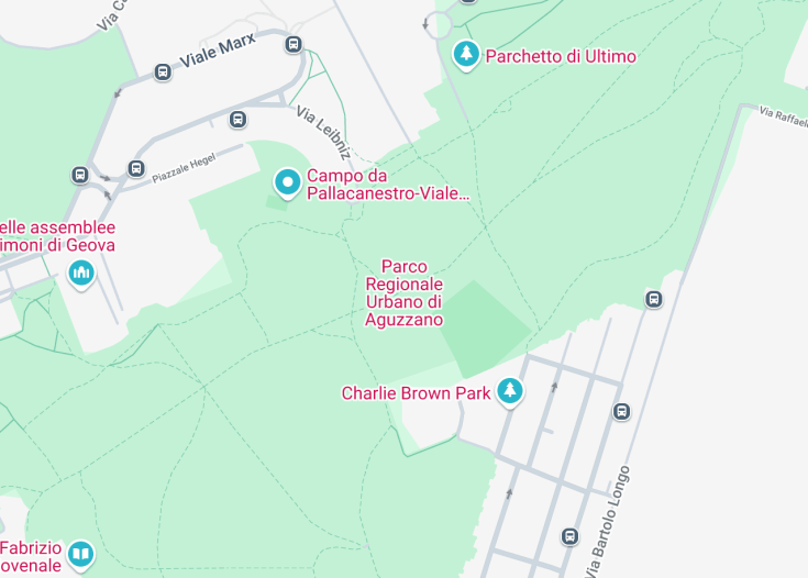 Map of Parco Regionale Urbano di Aguzzano, Rome