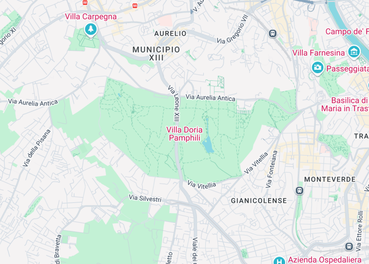 Map of Parco Villa Doria Pamphilj, Rome