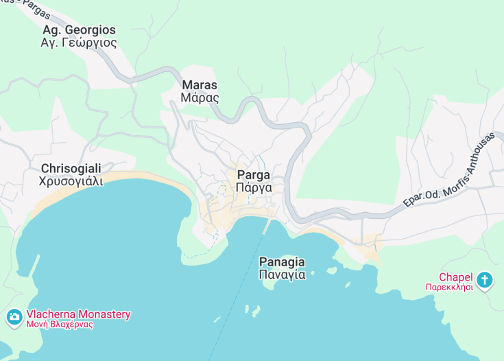 Map of Parga, Greece