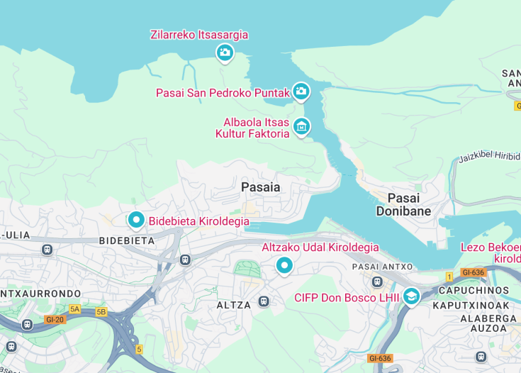 Map of Pasaia, Spain