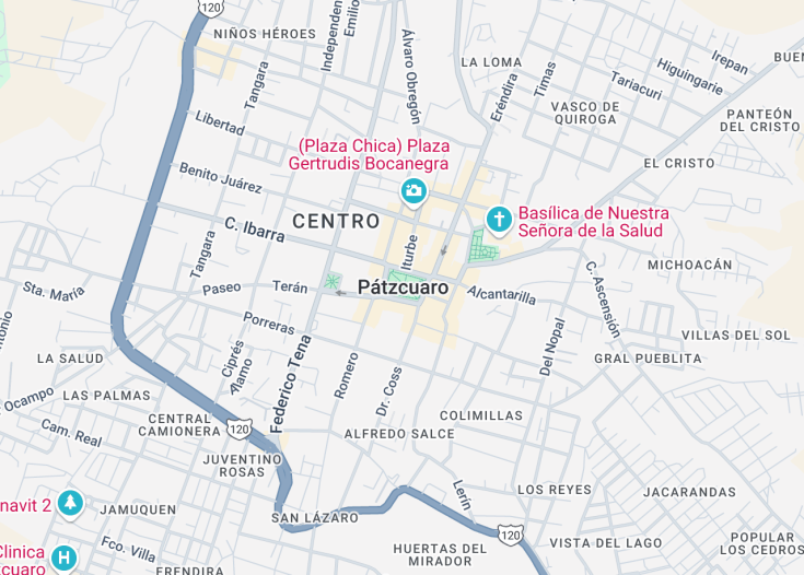 Map of Patzcuaro, Mexico