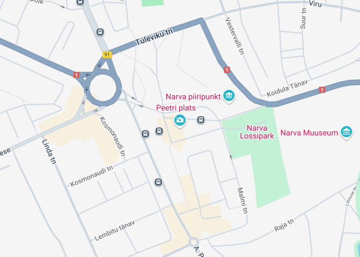 Map of Peetri plats, Narva