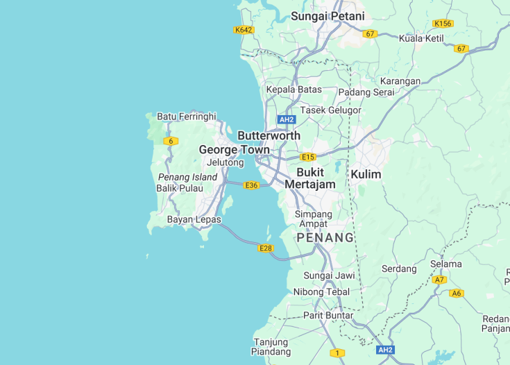 Map of Penang, Malaysia