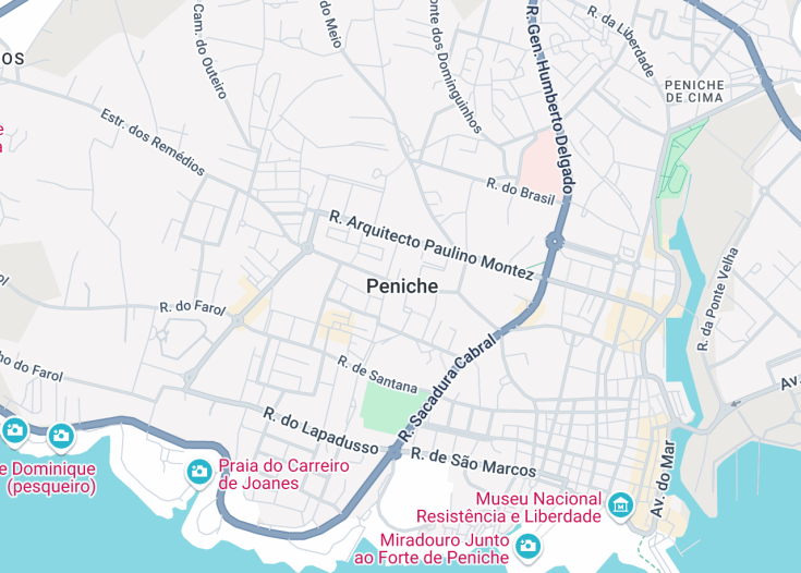 Map of Peniche, Portugal