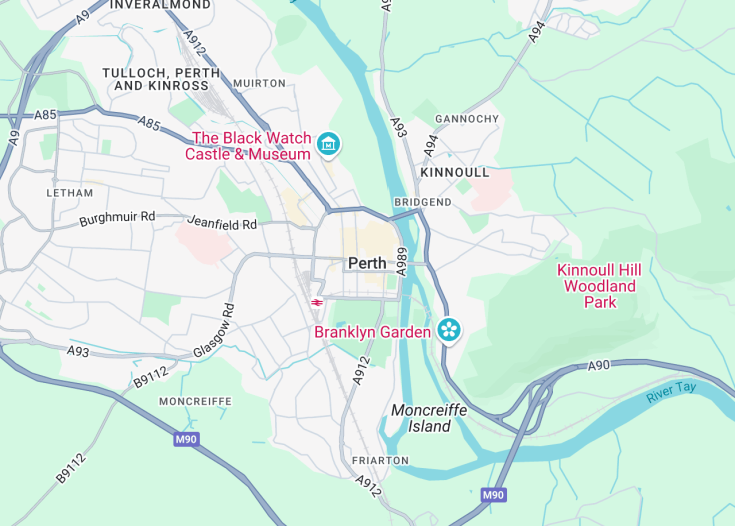 Map of Perth, Scotland (United Kingdom)