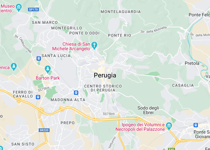 Map of Perugia, Italy