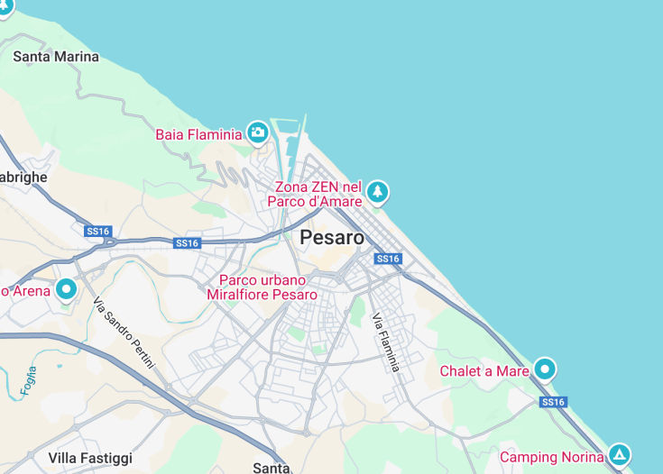 Map of Pesaro, Italy